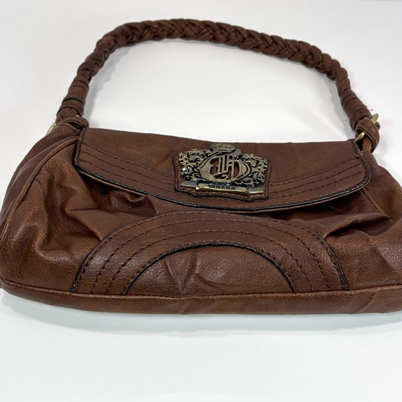 Vintage Y2K Guess Brown Leather Shoulder Bag Crown Logo Boho - Picture 3 of 8